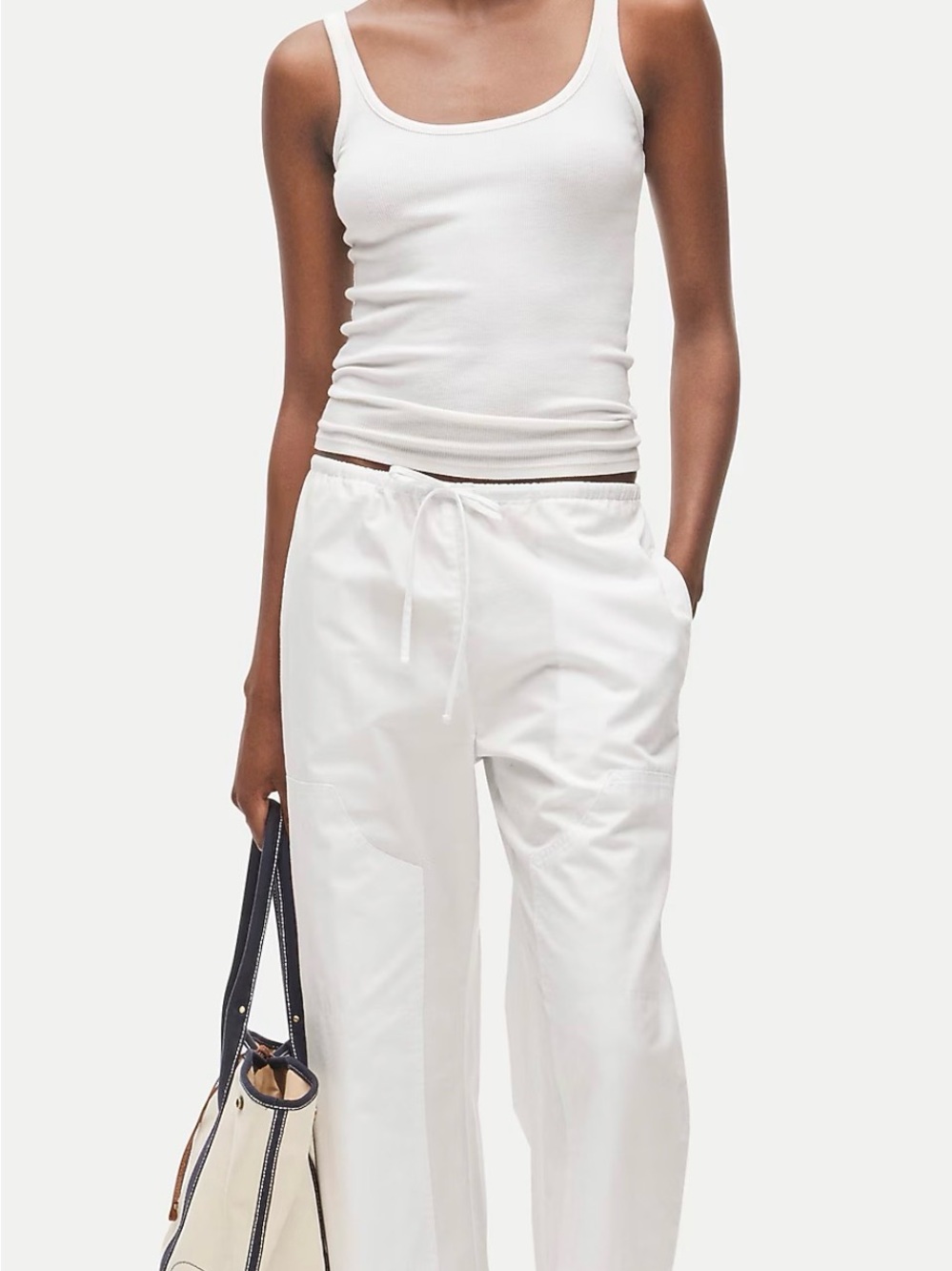 J. Crew White Petite Luna pant in cotton poplin